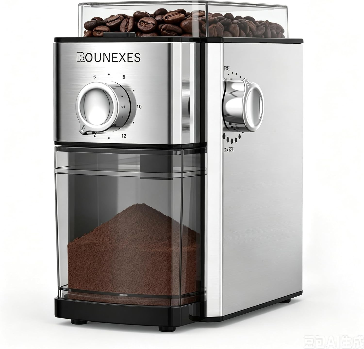 Electric Flat Burr Coffee Grinder, Automatic Coffee Bean Grinder w/ 17 Settings