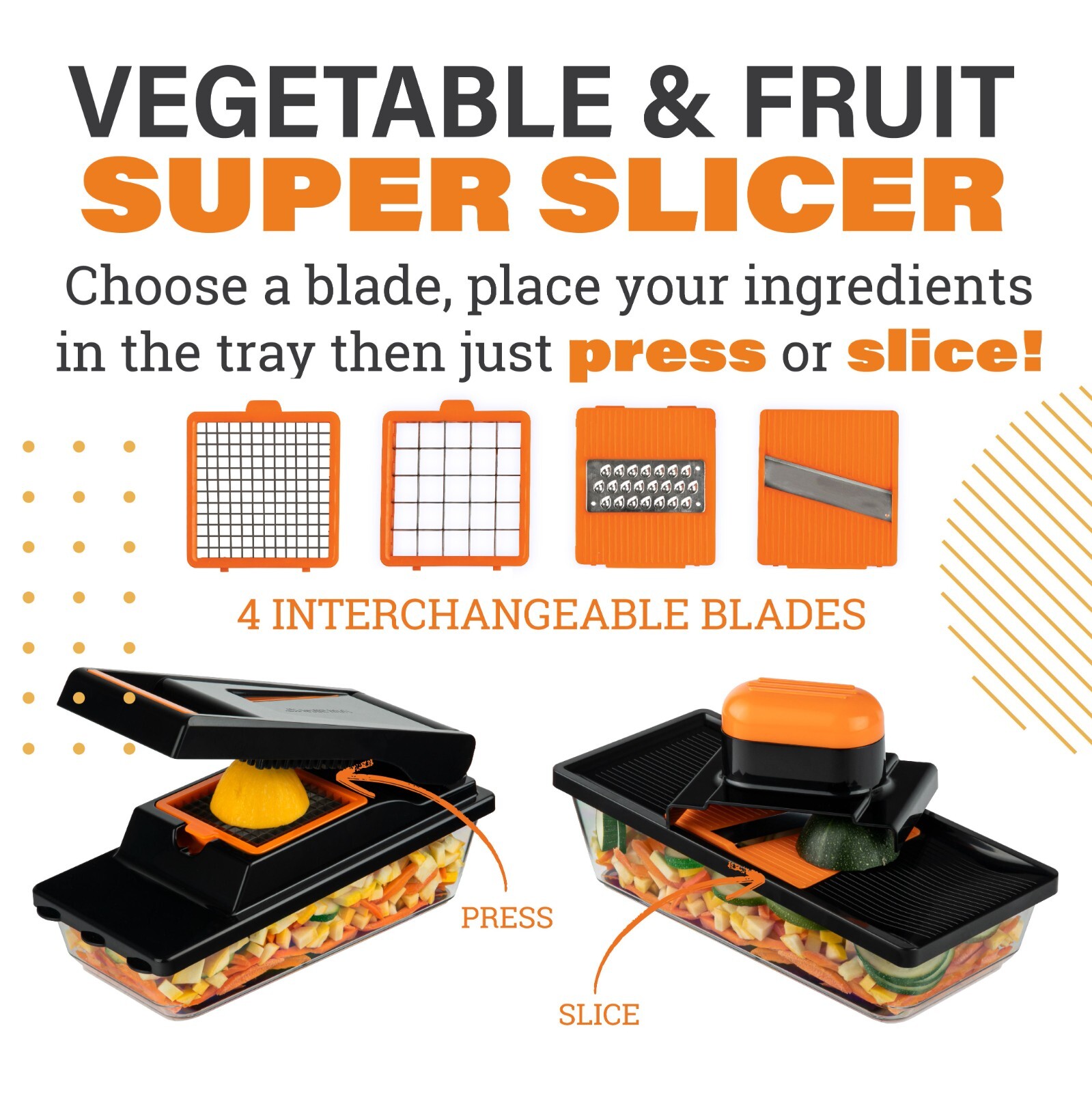 Nutrislicer XL All in 1 Mandoline Slicer and Vegetable Chopper with Container