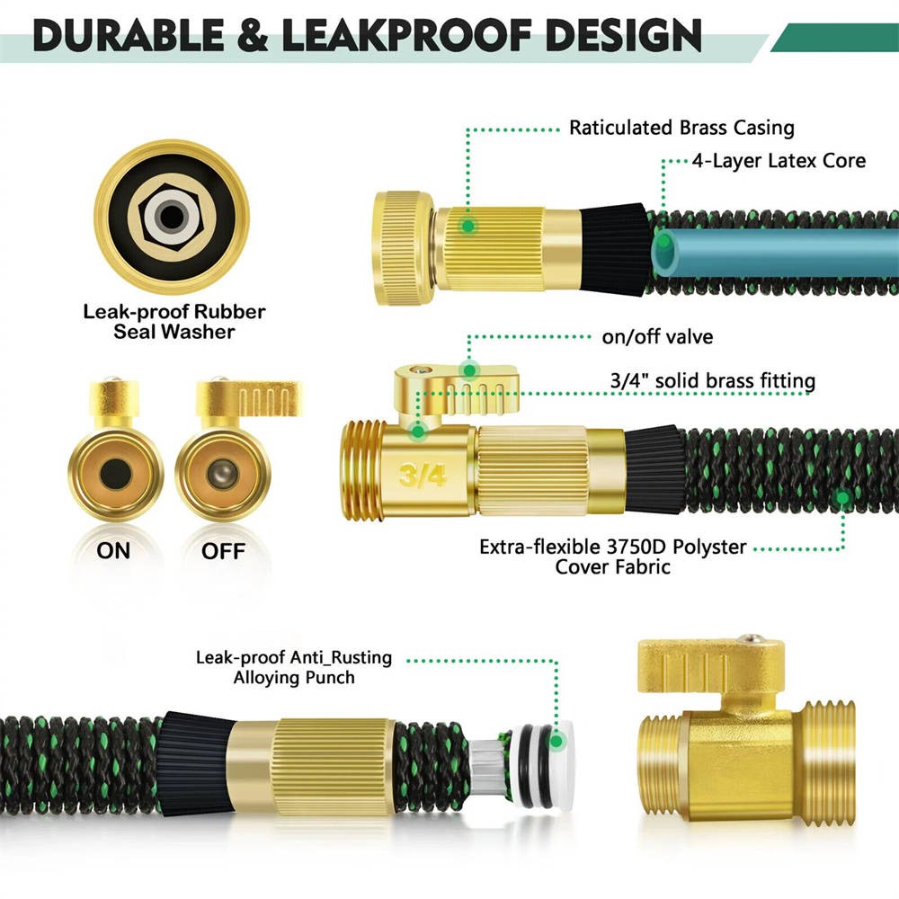 Outdoor Expandable Flexible Garden Water Hose Magic Pipe 20/40/60/80/120ft