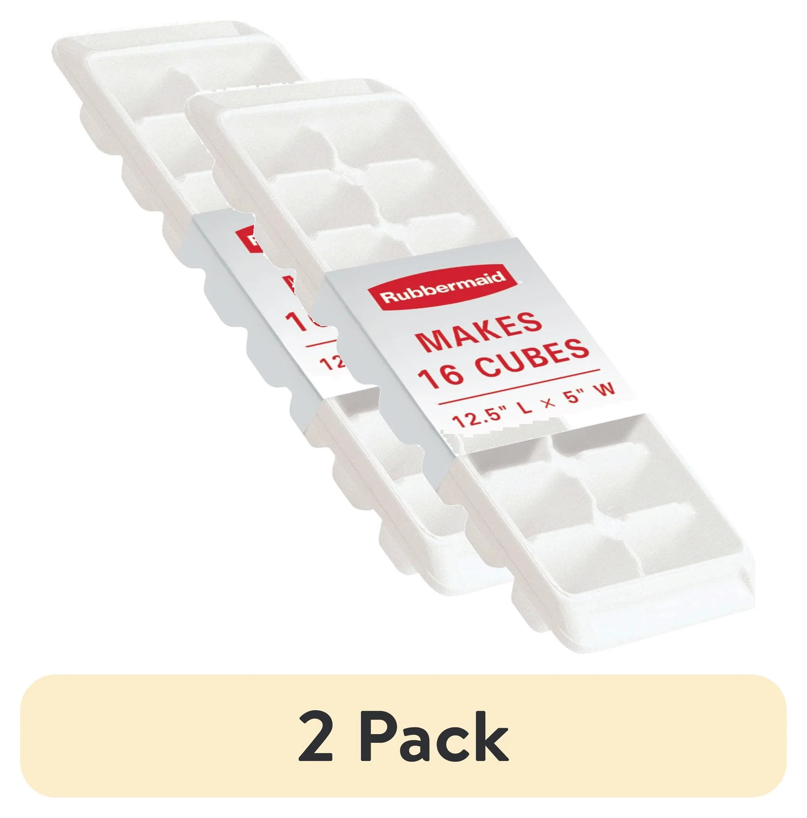 Rubbermaid Ice Cube Tray 2 Pack White Rectangular