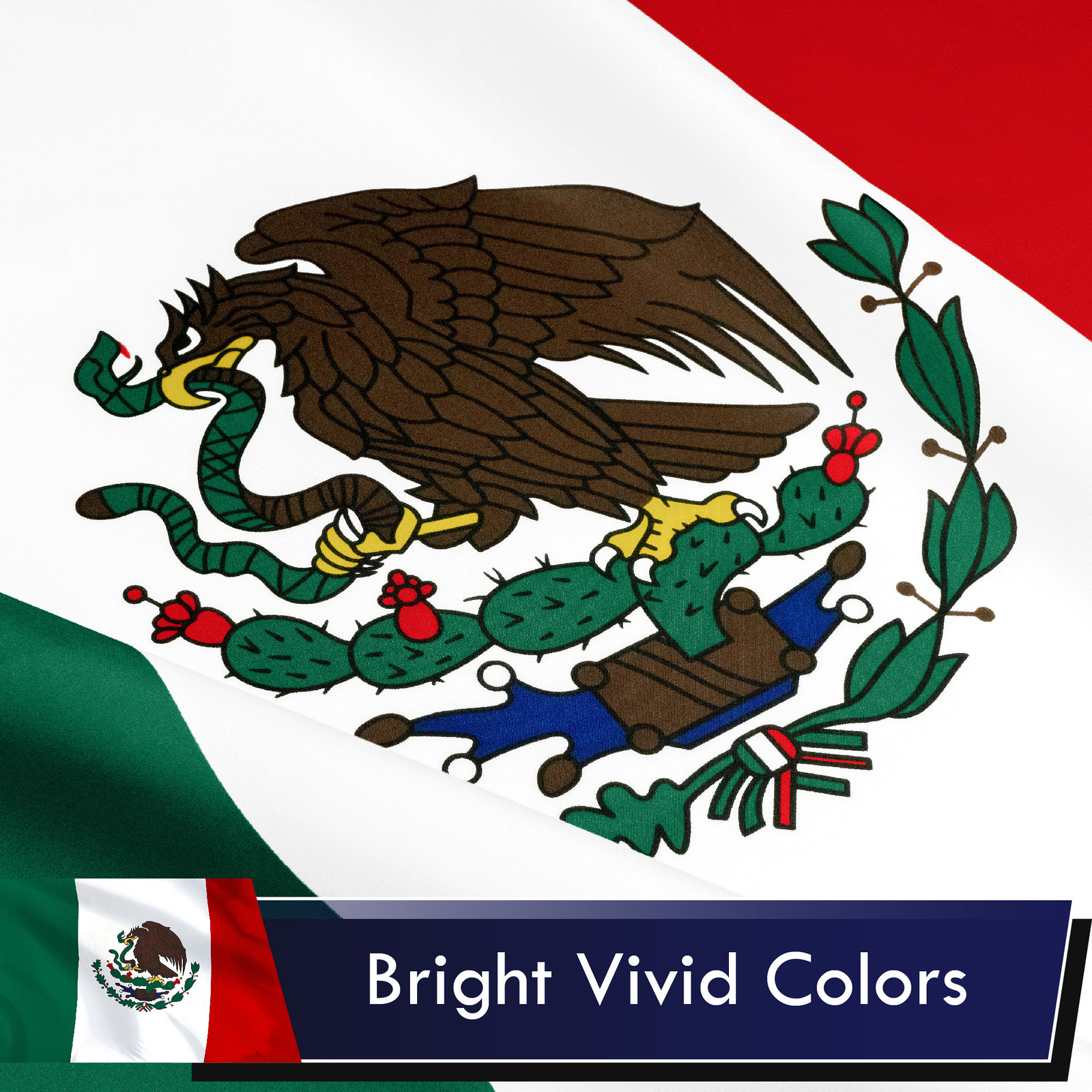 G128 – Mexico (Mexican) Flag | 3×5 feet | Printed Polyester, Vibrant Colors