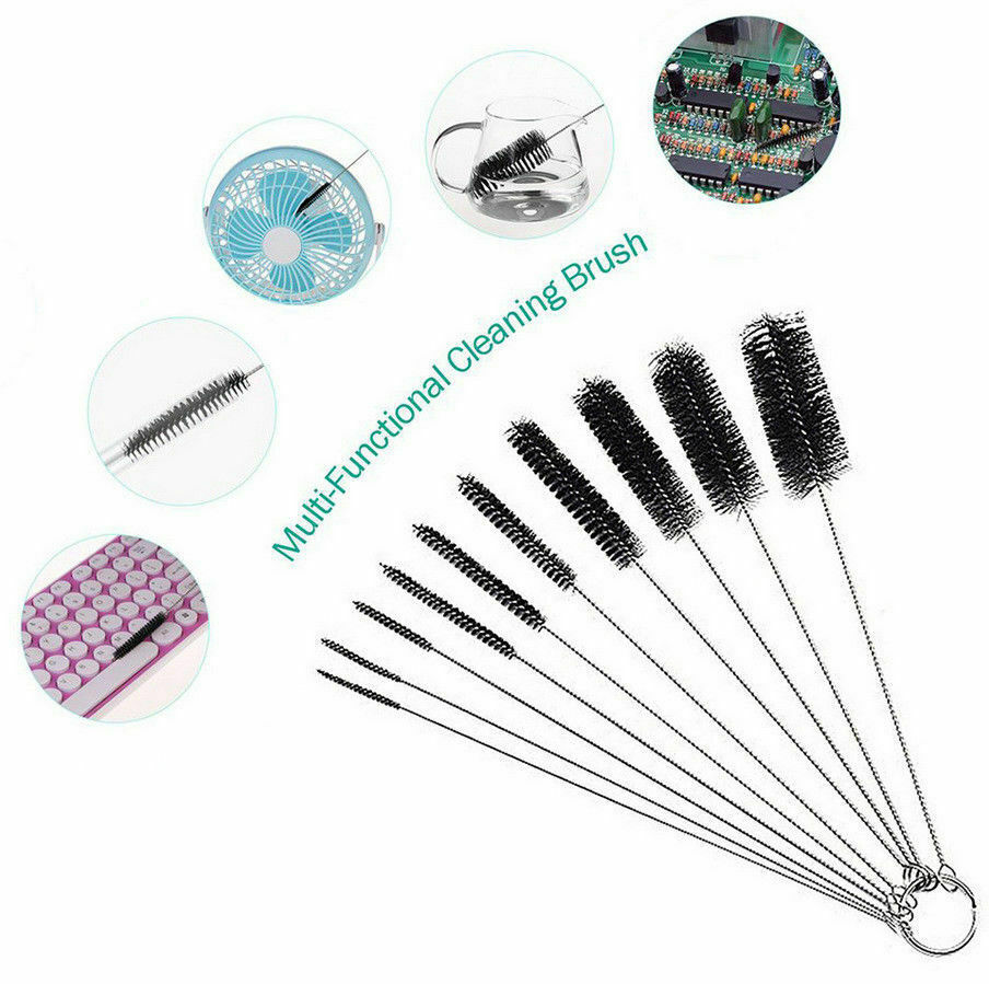 US Nylon Straw Brush Cleaner Bottle Tube Pipe Small Long Cleaning 1-10Set