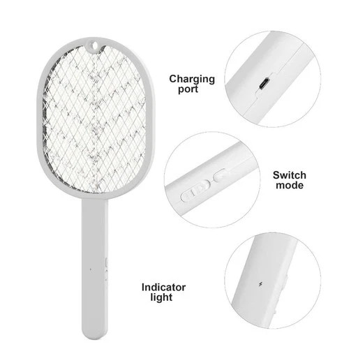 USB Rechargeable Electric Fly Swatter Mosquito Zapper Bug Insect Killer Racket