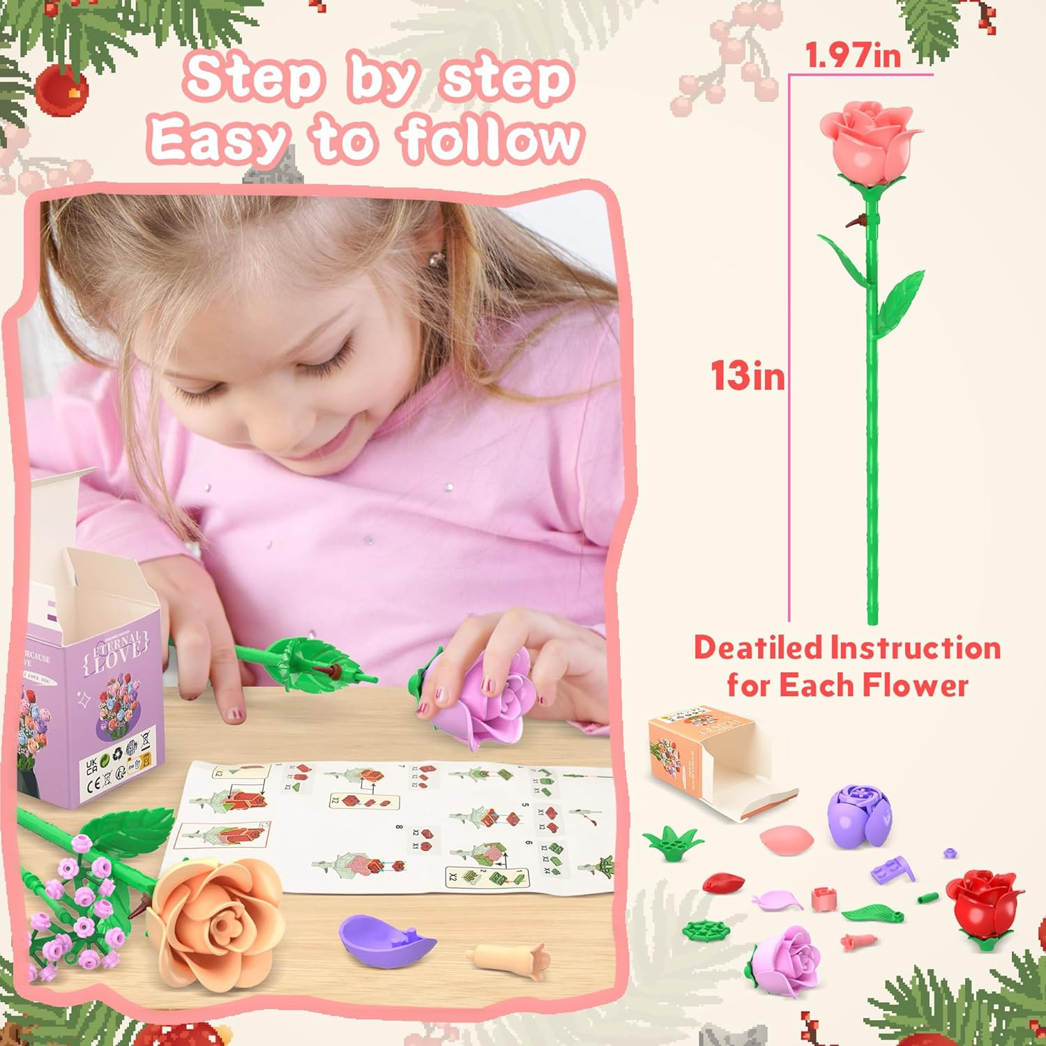 Flower Bouquet Advent Calendar 2025 for Adults Teens Kids, 24 Days Flower Bouque