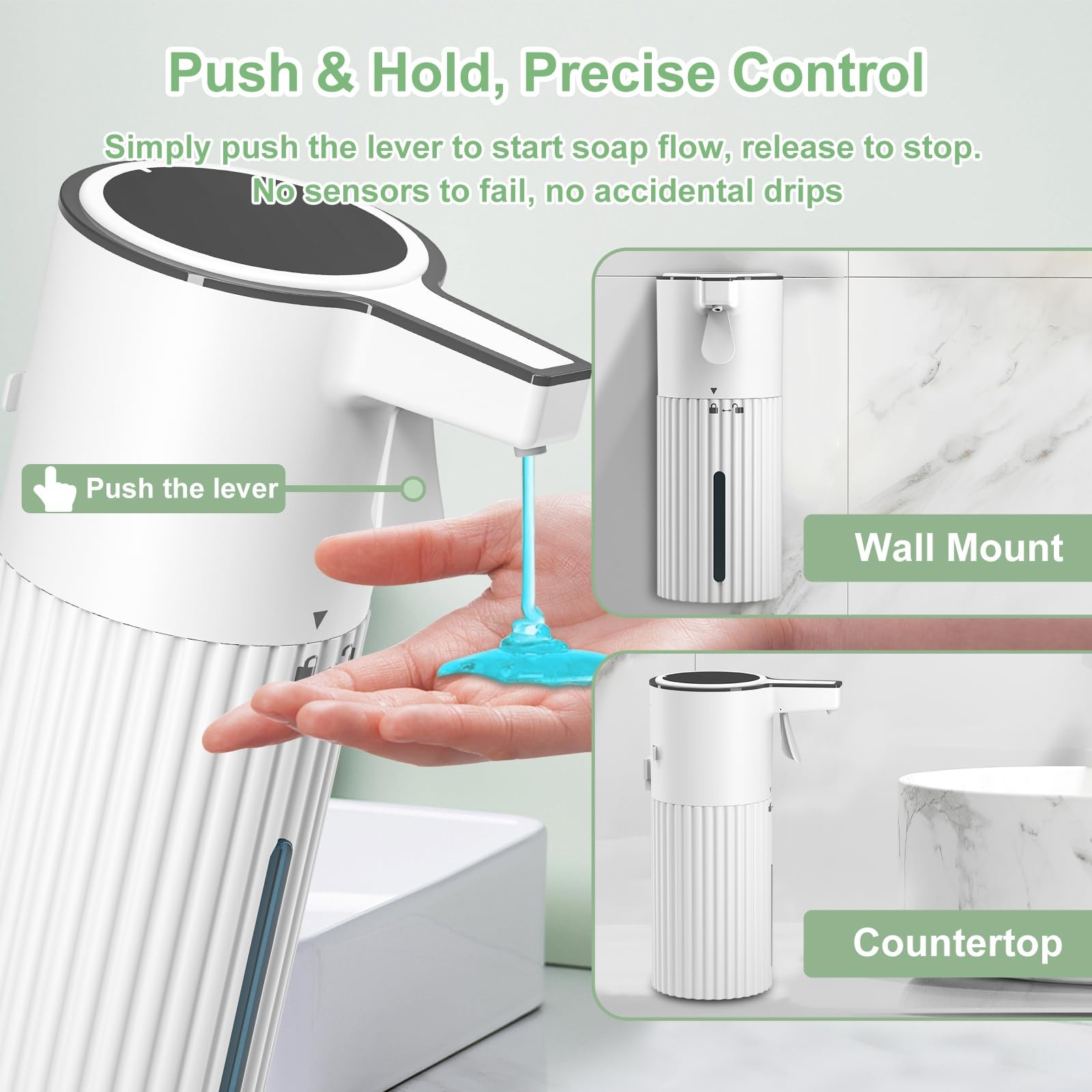 Push-Activated Automatic Soap Dispenser, Soap Dispenser for kitchen,Continuou…