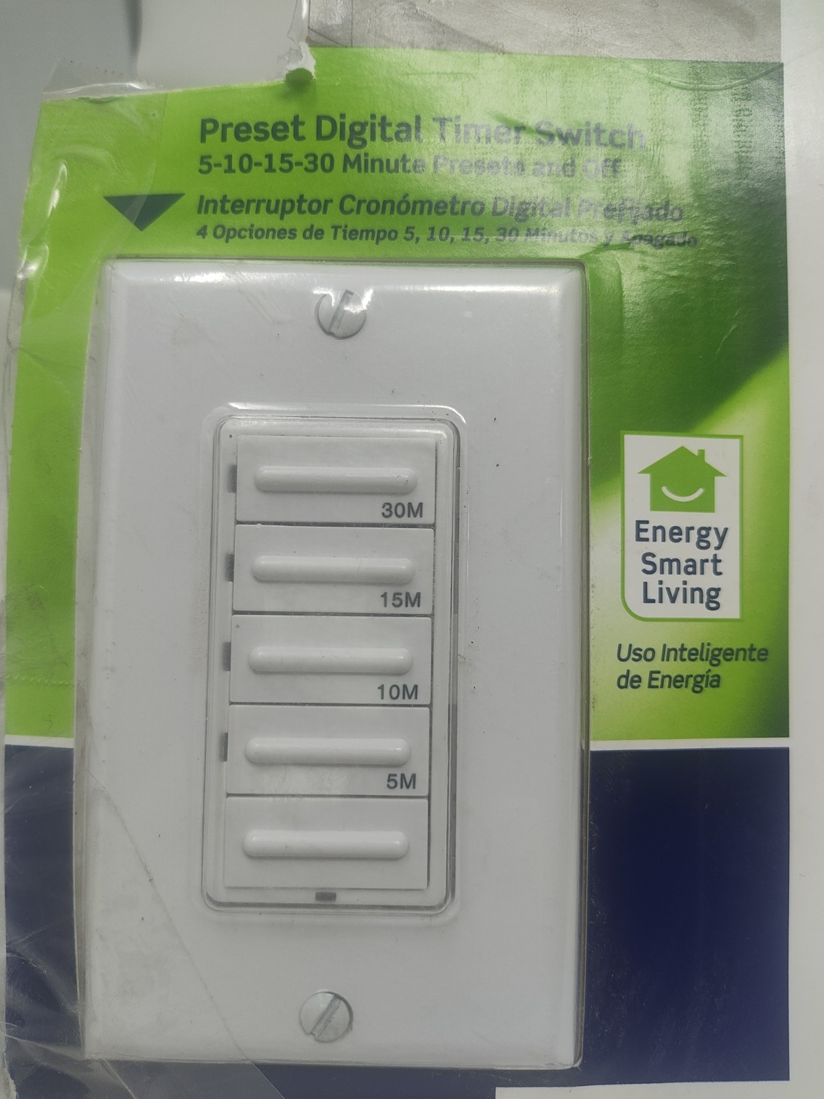 Leviton Decora Countdown Timer 20A 1800W 30 Min 3-Way White #LTB30 NOB Read
