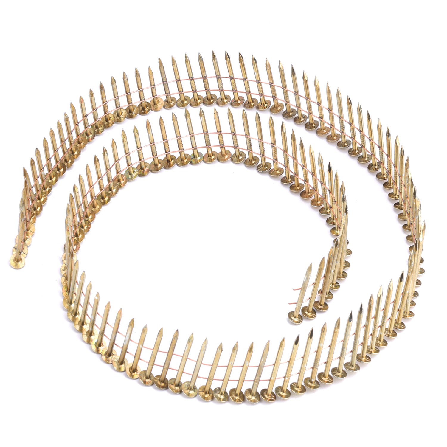 2,880 Counts meite 15 Degree Coil Roofing Nails 1″ to 1-3/4″ Length Round Head