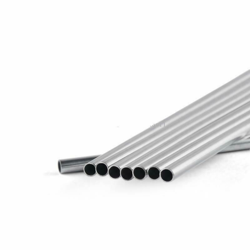 (8 Pack) Reusable 8.5in Drinking Straws Stainless Steel Metal Straw +Clean Brush
