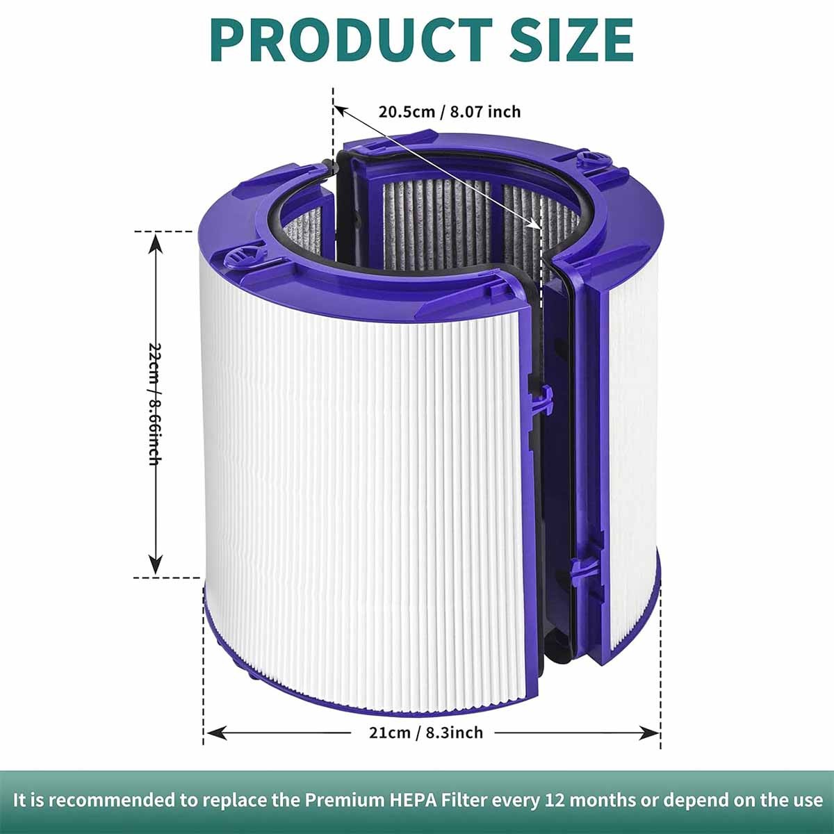 Compatible with Dyson HP07 TP7A TP09 HP09 Air Purifier Filter HEPA 970341-01