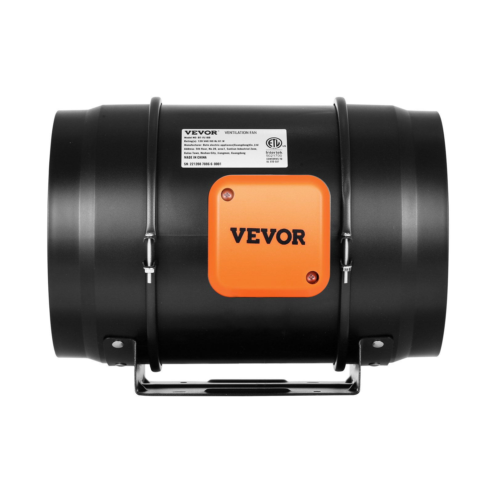 VEVOR Inline Duct Fan, 8-Inch 750 CFM with Variable Speed Controller, Quiet AC-m