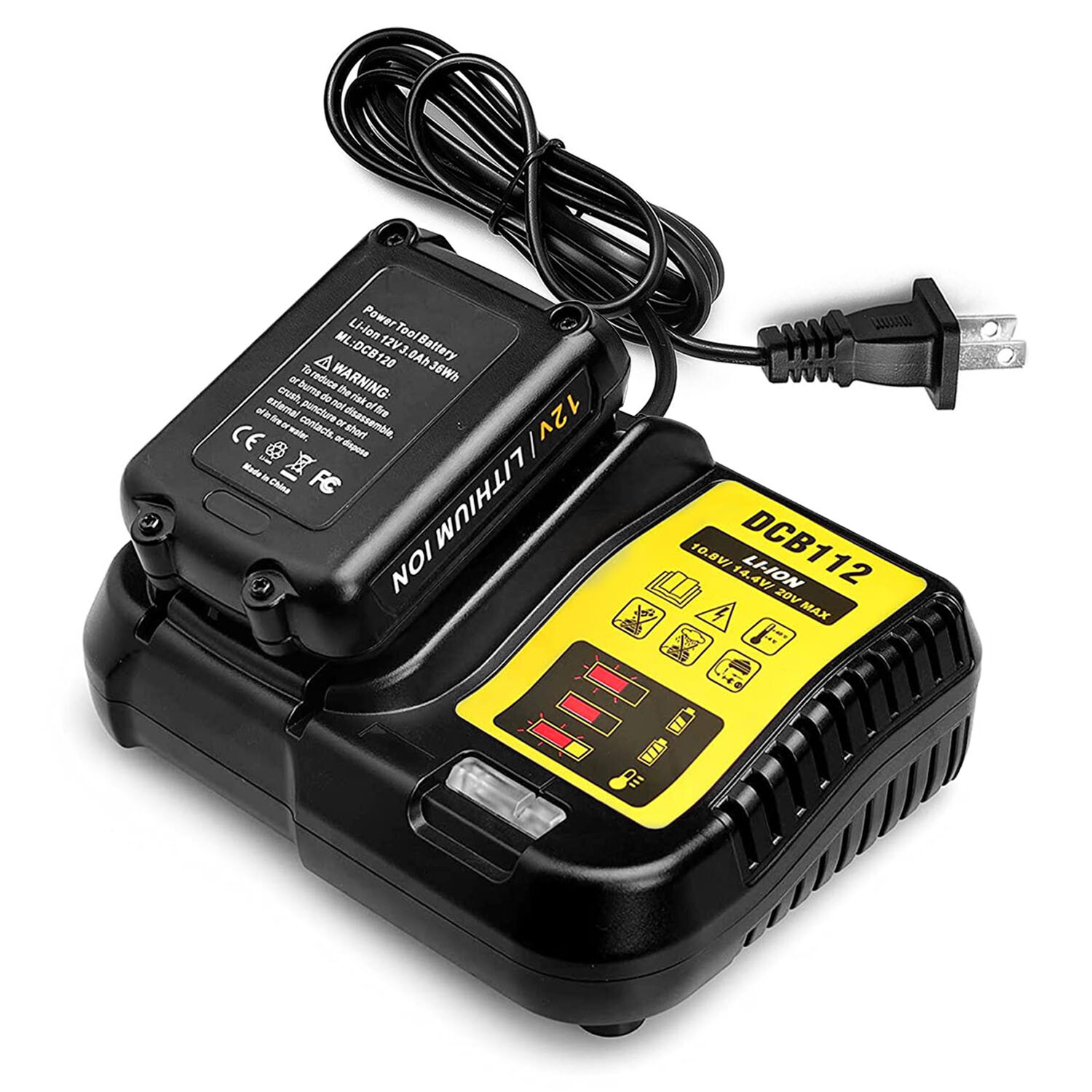Battery Charger Replacement Fit for Dewalt 10.8-20V DCB107 DCB101 DCB200 DCB205