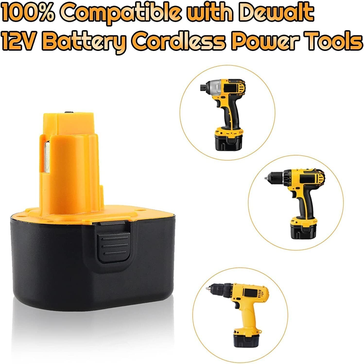 2Pack 12 Volt Replacement For DEWALT DC9071 12V Battery DW9071 DW9072 DC9740
