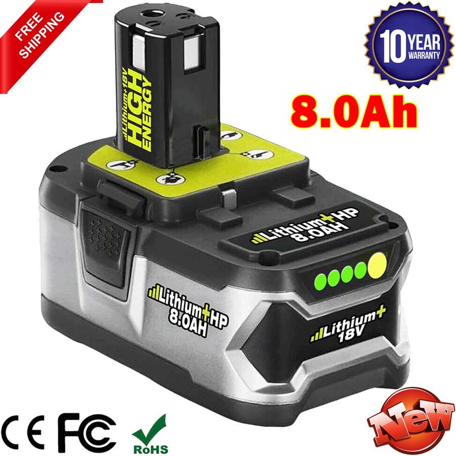 For RYOBI P108 18V One+ Plus High Capacity Battery 18 Volt Lithium-Ion New 8.0AH