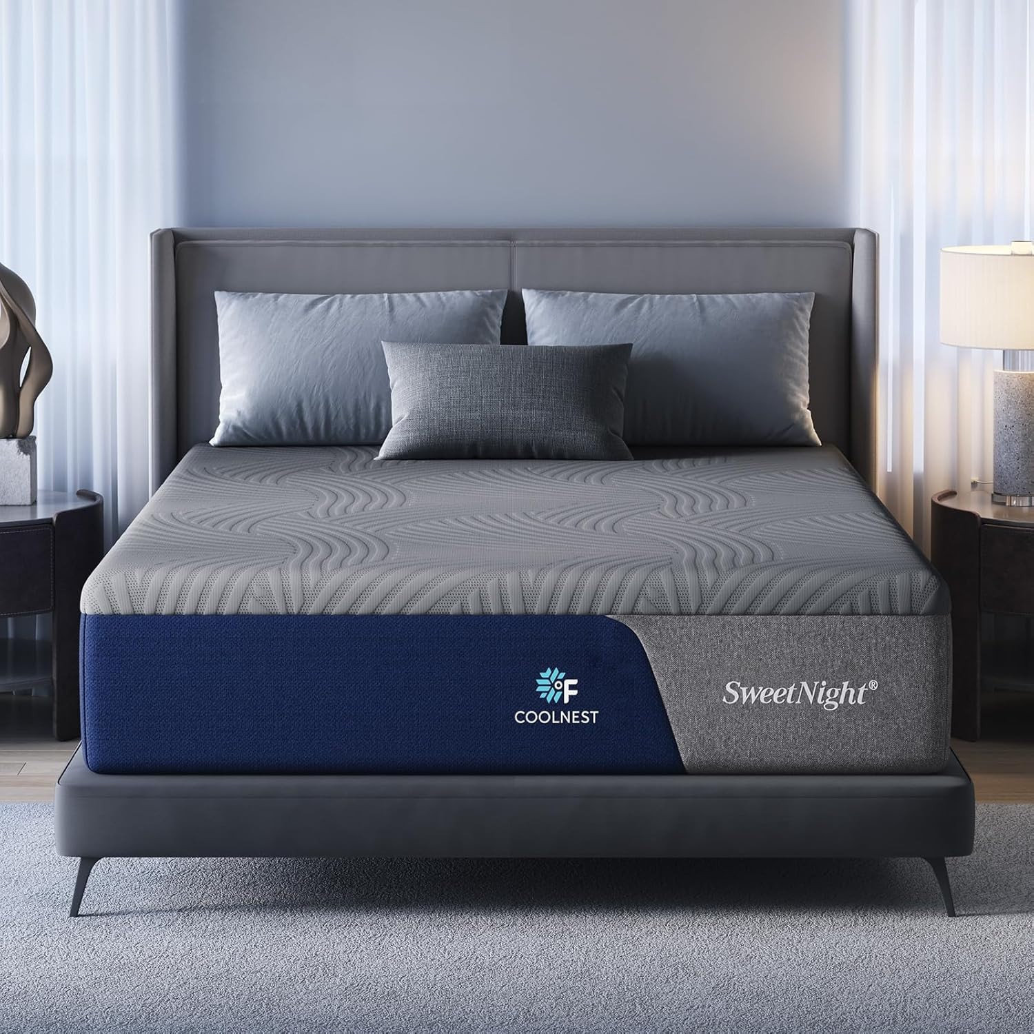 Sweetnight CoolNest 12 Inch King Mattress,5-Zone Ergo, CertiPUR-US Certified