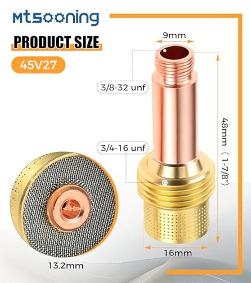 1/8″(3.2mm) TIG Welding Consumables Kit for WP-17/18/26 Series Torches | 5PCS