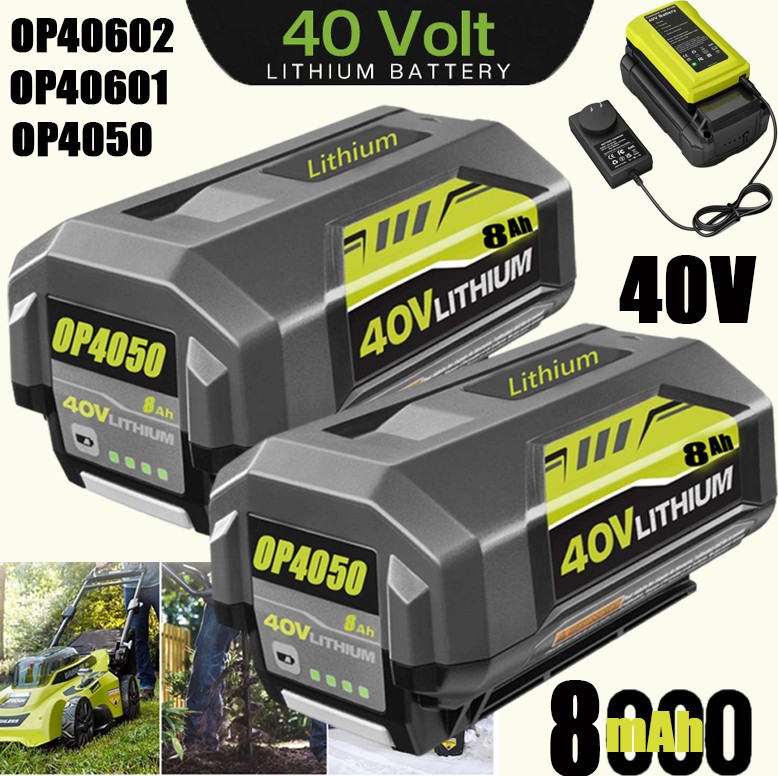 For Ryobi 40V OP4050 Max Battery OP4050 OP40261 OP40601 9.0ah Battery/Charger