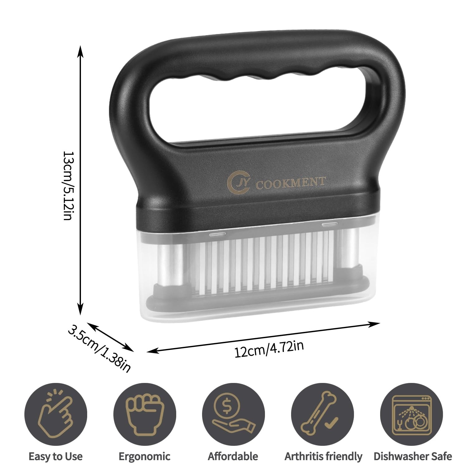 JY COOKMENT Meat Tenderizer Tool with 48 Stainless Steel Ultra Sharp Needle B…