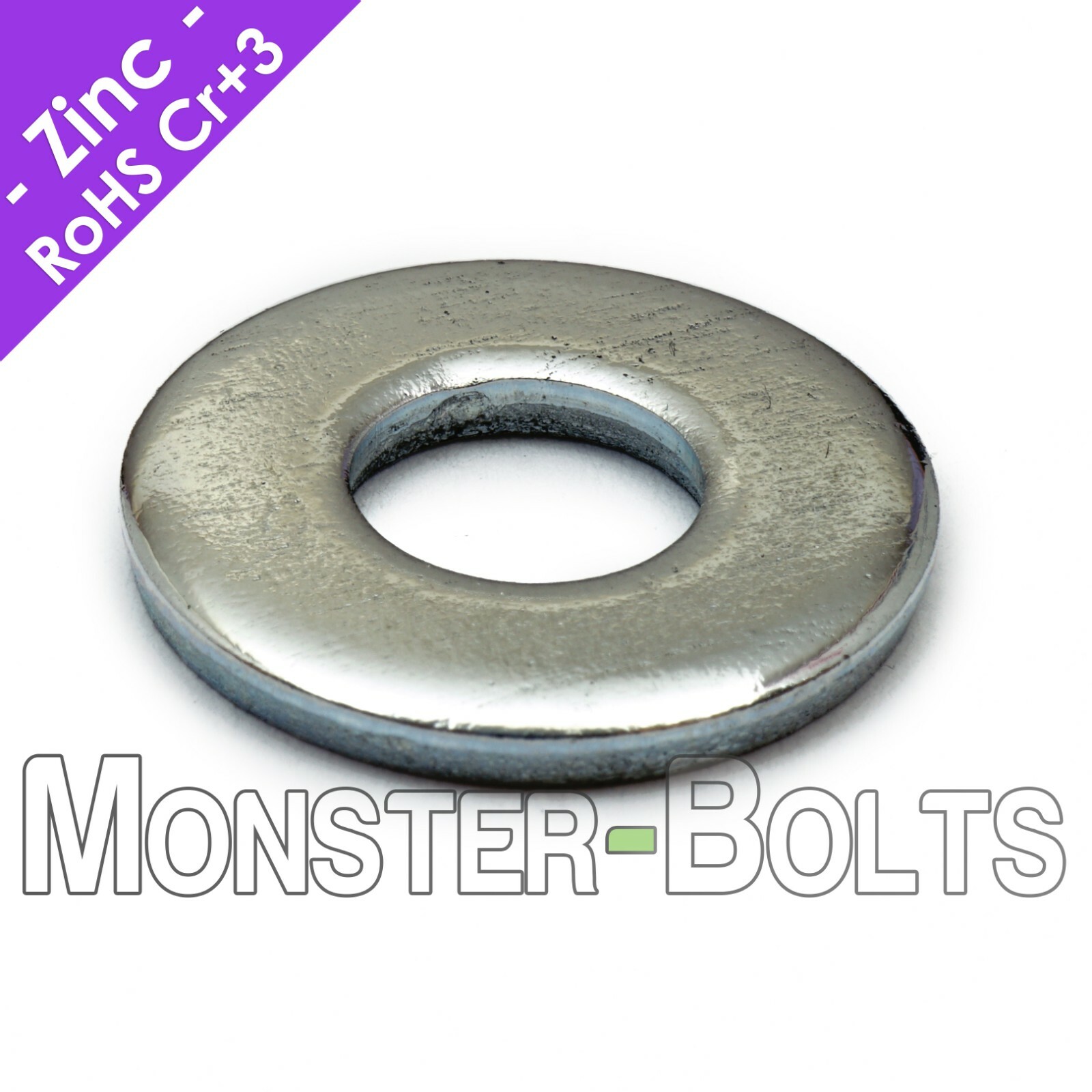 US / Inch – USS Flat Washers, Cr+3 Zinc Plated Steel, #10 3/16″ 1/4″ 5/16″ 3/8″
