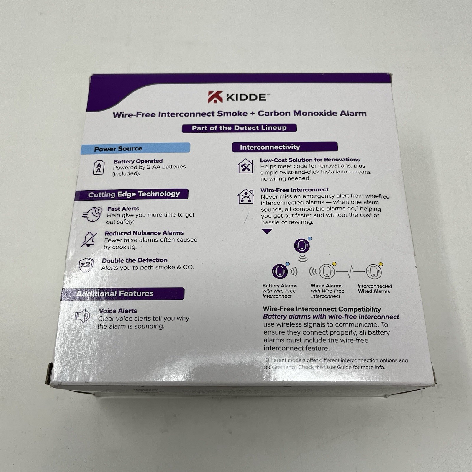 New Kidde 30CUDR-VRF Smoke & Carbon Monoxide Alarm Voice LED 85dB AA Battery