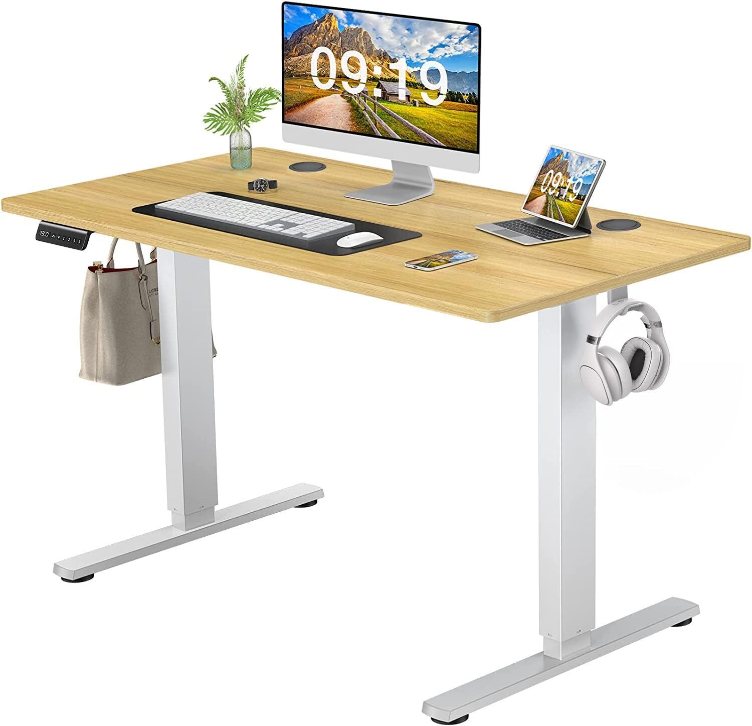 40-63 Inch Electric Height Adjustable Desk Home Office Standing Computer Table