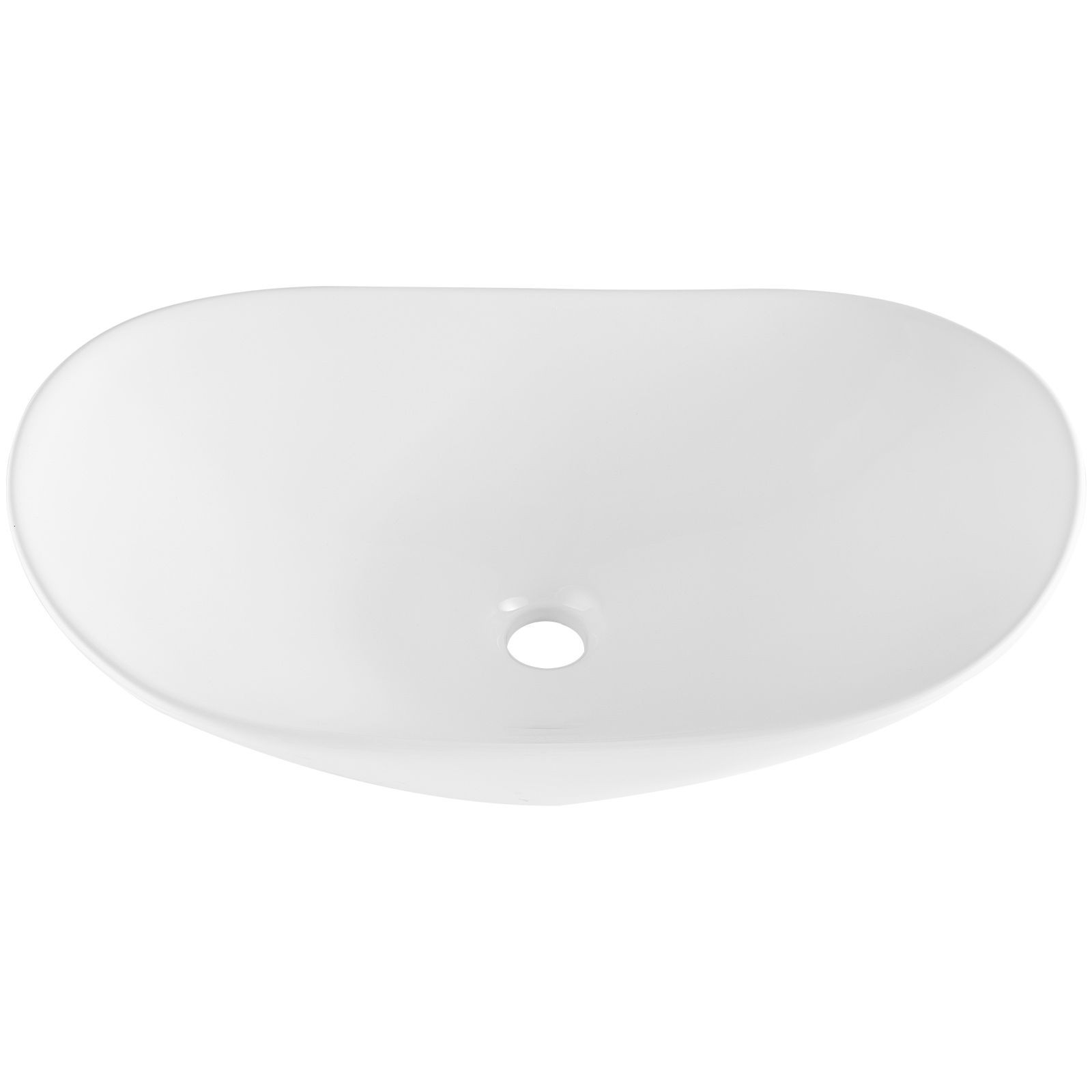 Modern Oval White Ceramic Vessel Sink 23.3×14.2in