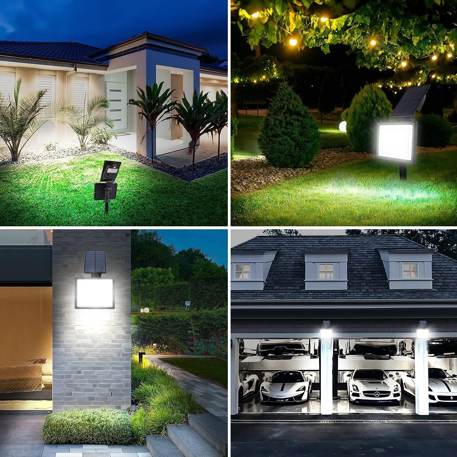 T-SUN 2Pack Solar 54-LED Spotlight Outdoor Garden Lamp For Yard Pathway Driveway