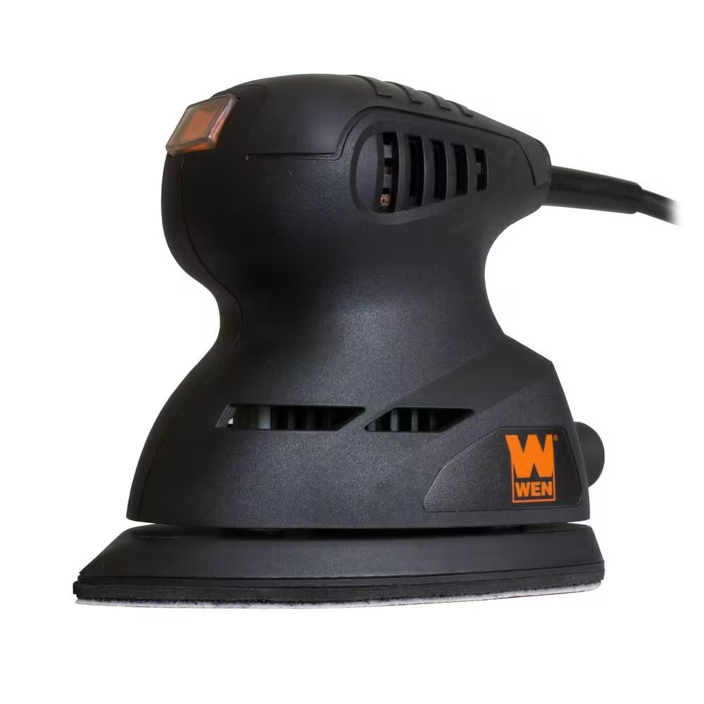 WEN Electric Detail Palm Sander 1 Amp 13500 OPM Hook Loop Dust Port Wood Sanding