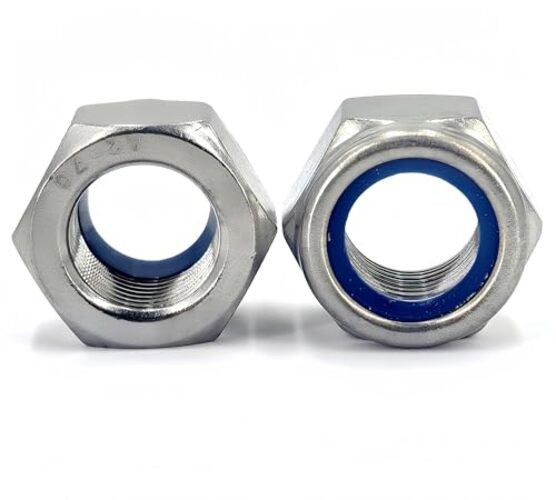 8Pcs M14x1.5mm Nylon Insert Hex Lock Nuts – 304 Stainless Steel M14x1.5 Silver