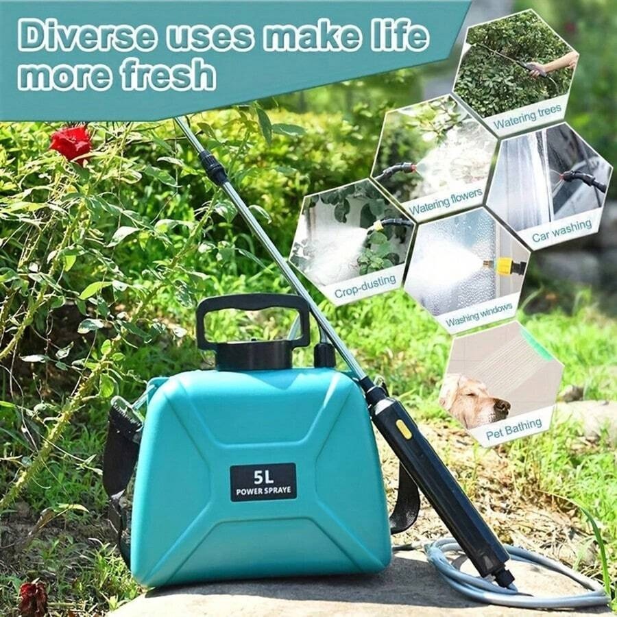 1.35Gal Rechargeable Electric Garden Sprayer 3 Nozzles USB-C