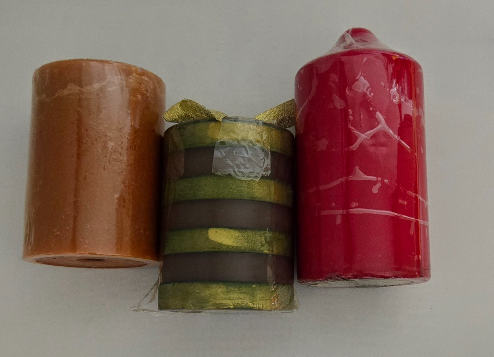 NEW Lot of Three Beautiful Pillar Candles (See Details in Description Below)