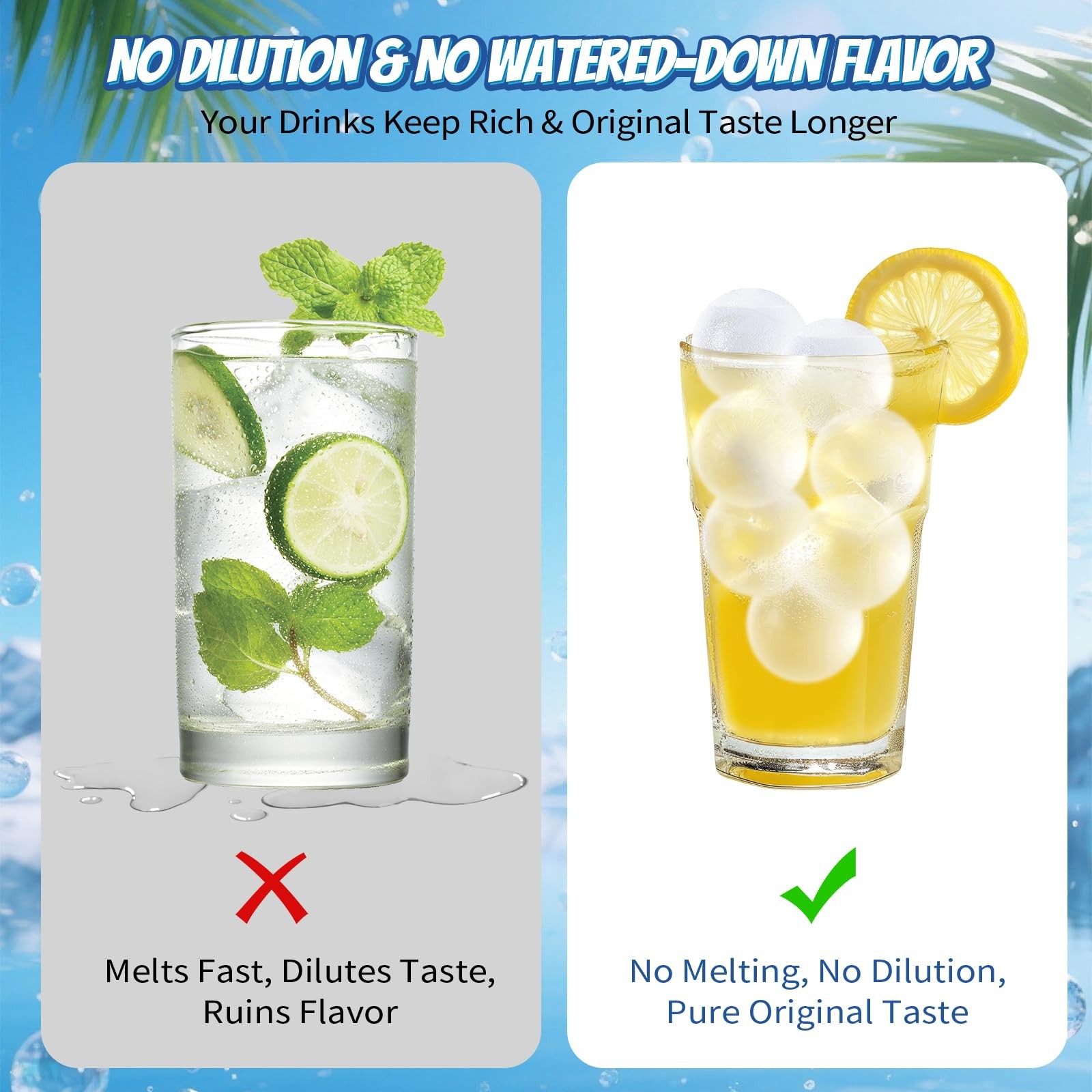 Tngan 380 Pack Reusable Ice Cubes For Drinks, Transparent Round A01