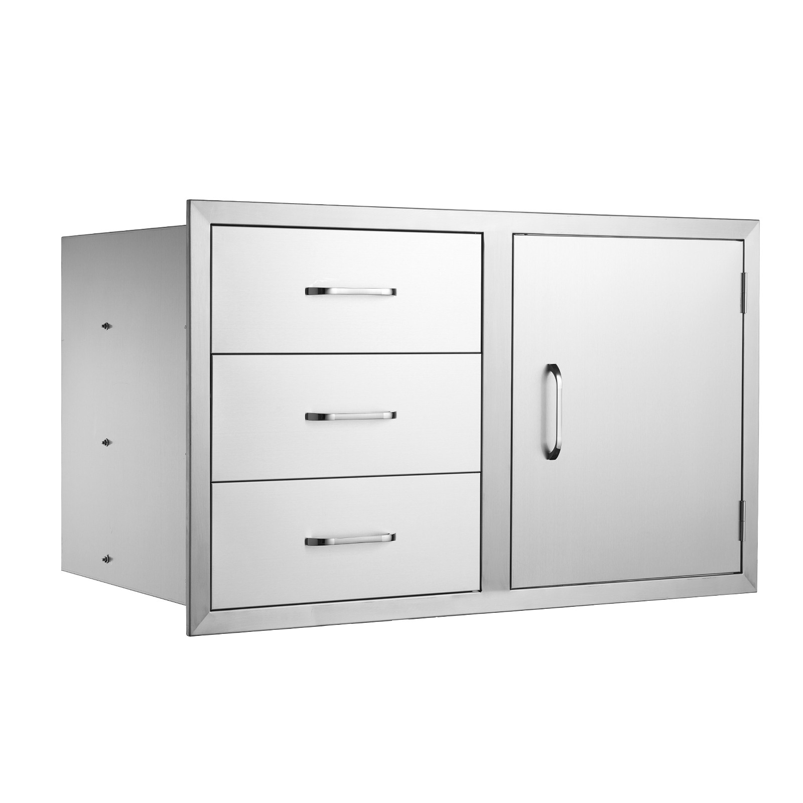 VEVOR Outdoor Kitchen Door Drawer Combo 38W x 23H BBQ Access Door/Triple Drawers