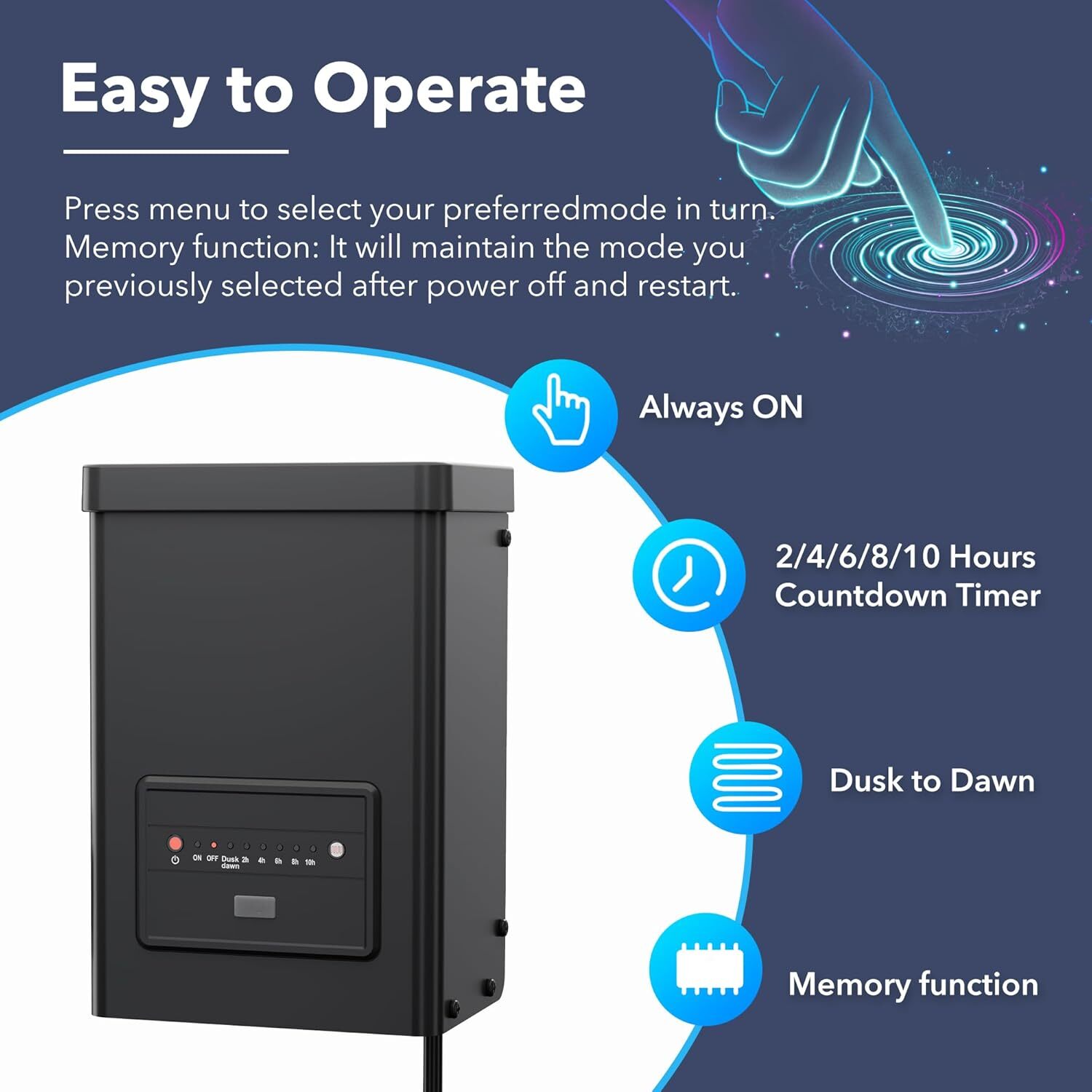 60-300W Low Voltage Landscape Transformer with Countdown Timer & Photocell