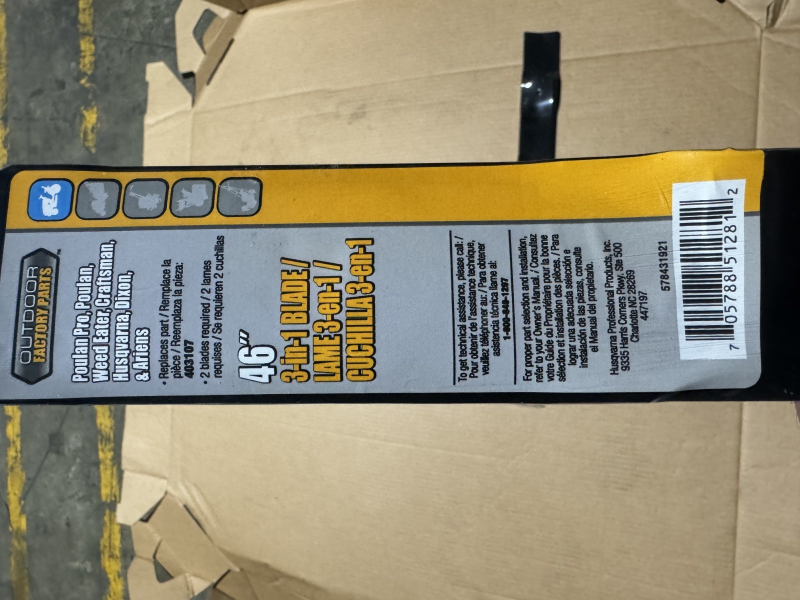 2 HUSQVARNA 46″ LAWN MOWER MULCH BLADES 532403107 532405380 CRAFTSMAN POULAN