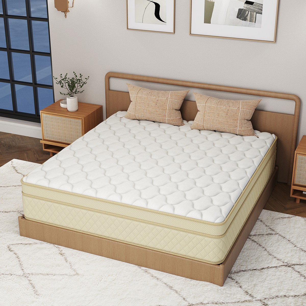 14 Inch Queen Size Mattress Gel Memory Foam Hybrid Pocket Spring In A Box