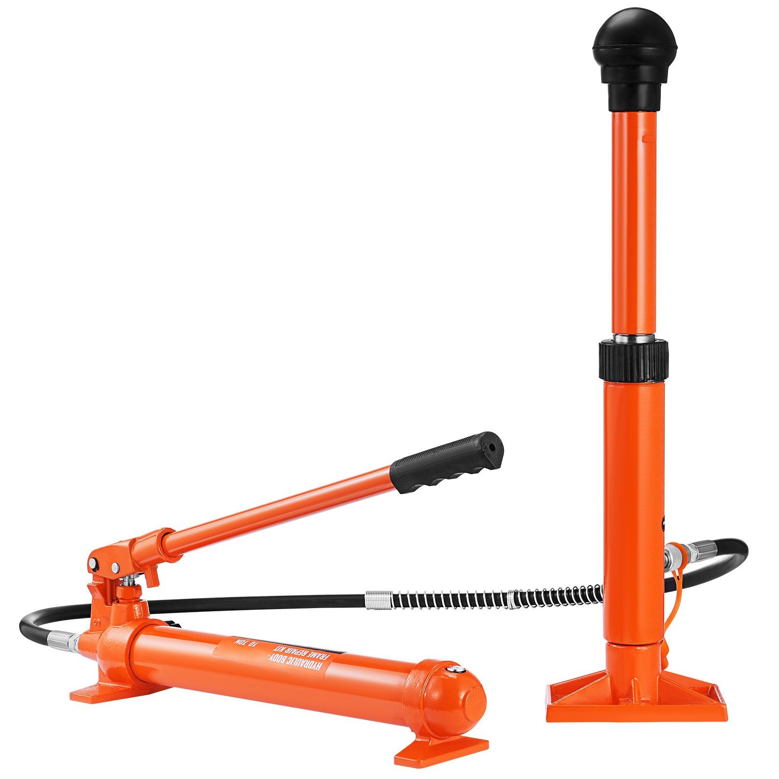 10 Ton Hydraulic For RAM Kit with Pump, 4.6ft Hose, Storage Case
