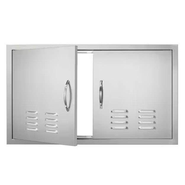 *NO HANDL* Outdoor Flush Mount Kitchen Doors 36 x 21″ Stainless Steel BBQ