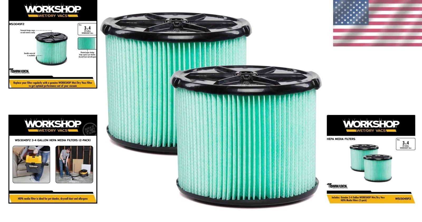 HEPA Media Vacuum Filter 2-Pack for Pollen & Allergens