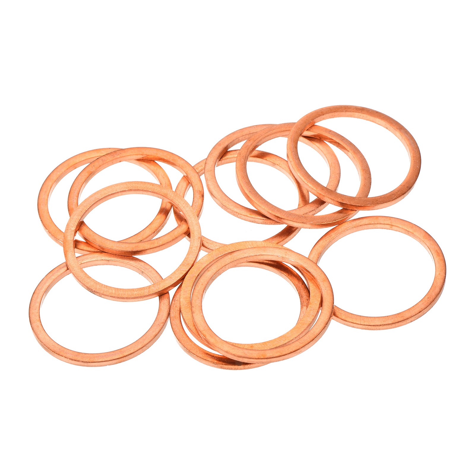 12 Pcs Flat Copper Washers 25x30x2mm Copper Flat Sealing Ring Washers