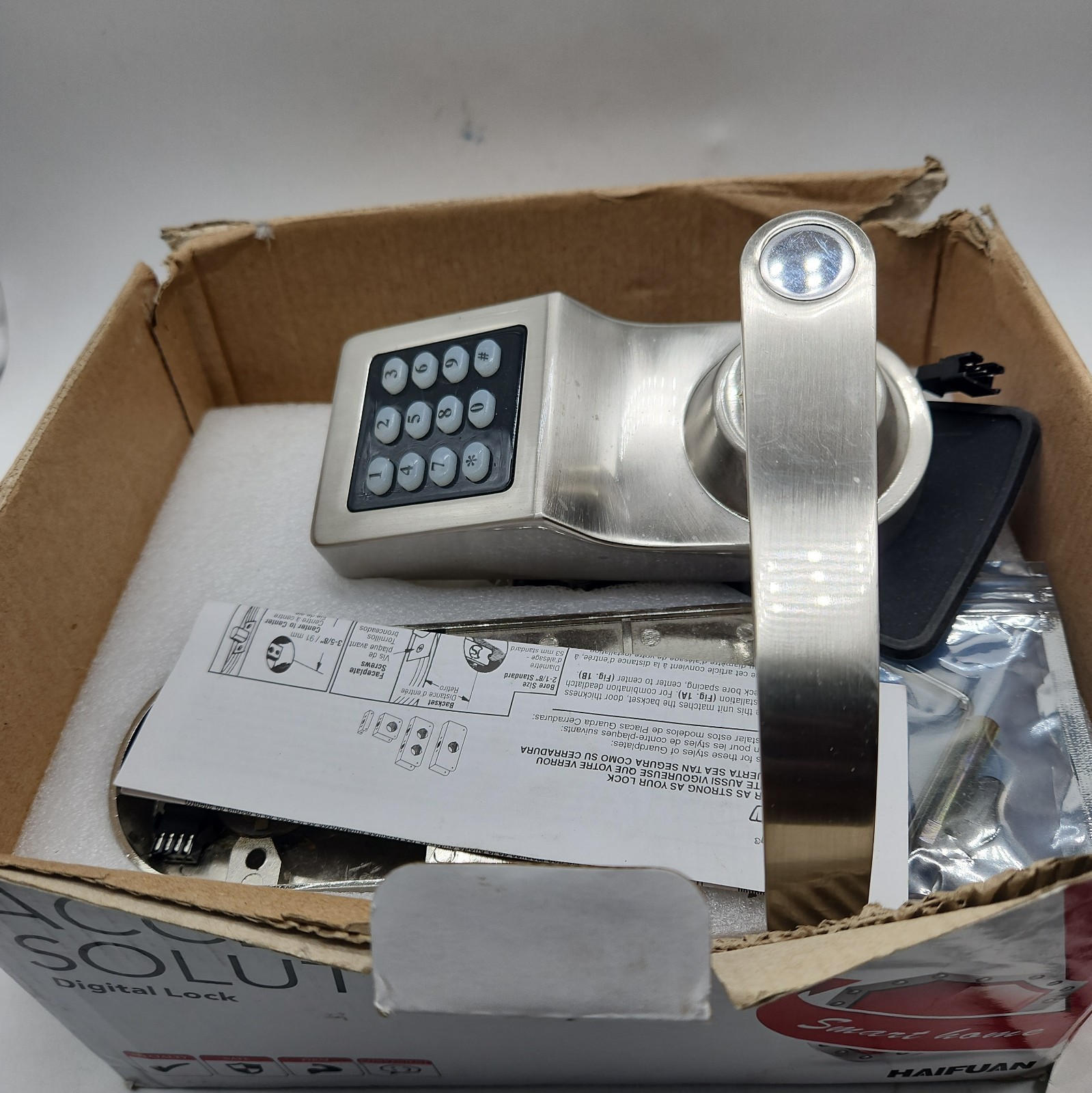 Digital Door Lock,Unlock with Remote Control, M1 Card, Code and Key,Handle… 8