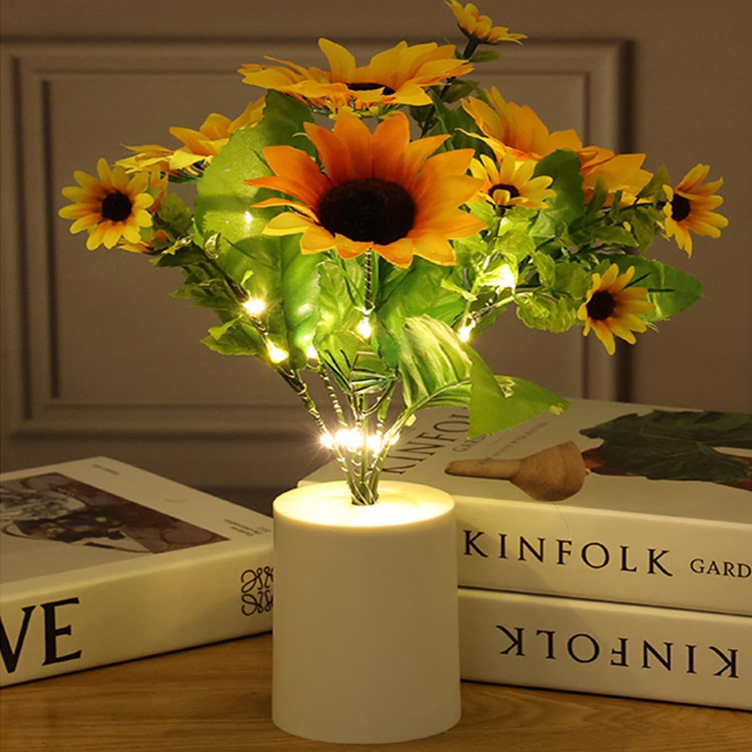 Sunflower Lamp Artificial LED Night Light Flower Table Lamp Battery Operated US