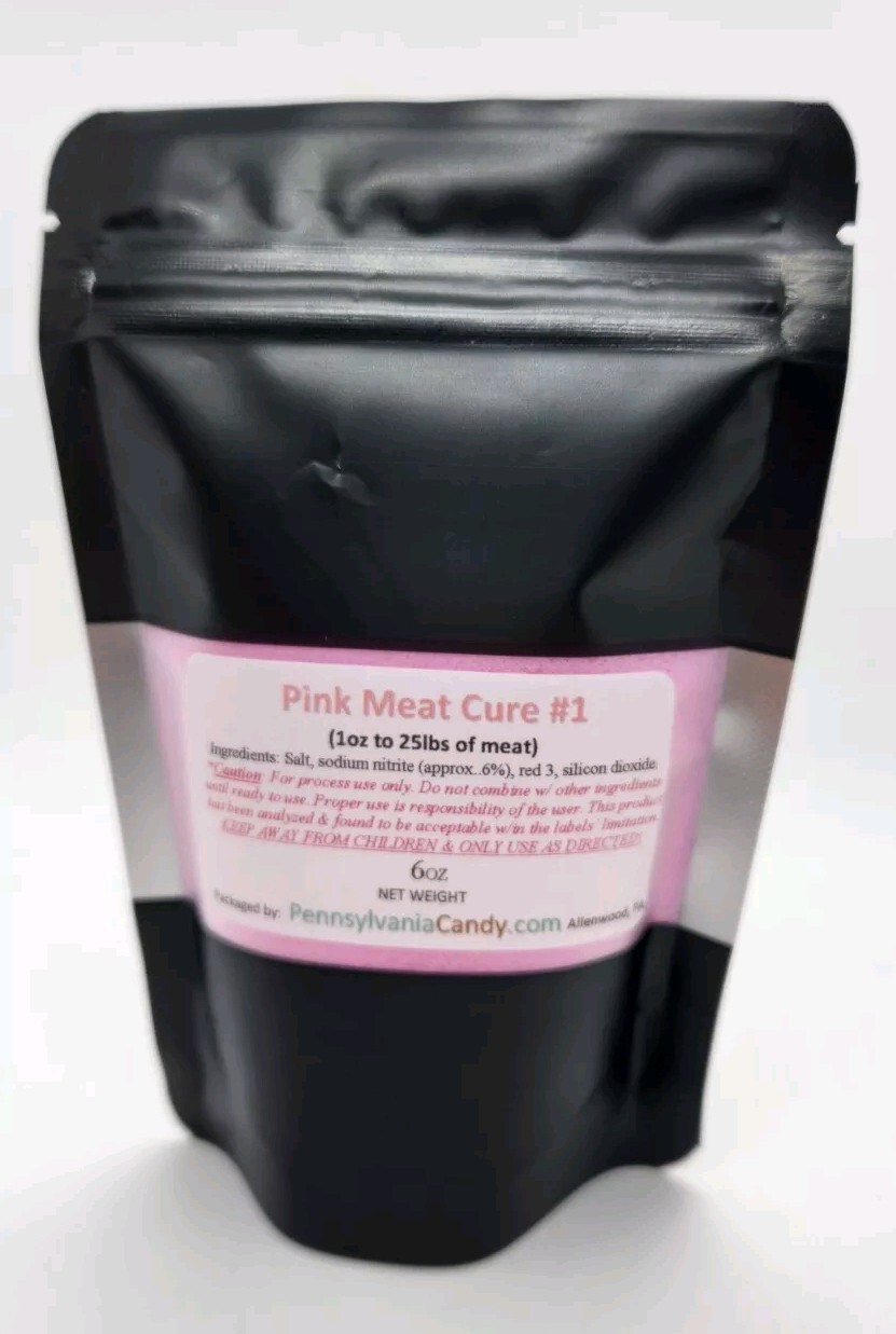 7 oz PINK MEAT CURE Curing Salt Instacure Prague #1 Smoke Butcher Cures 175 lbs