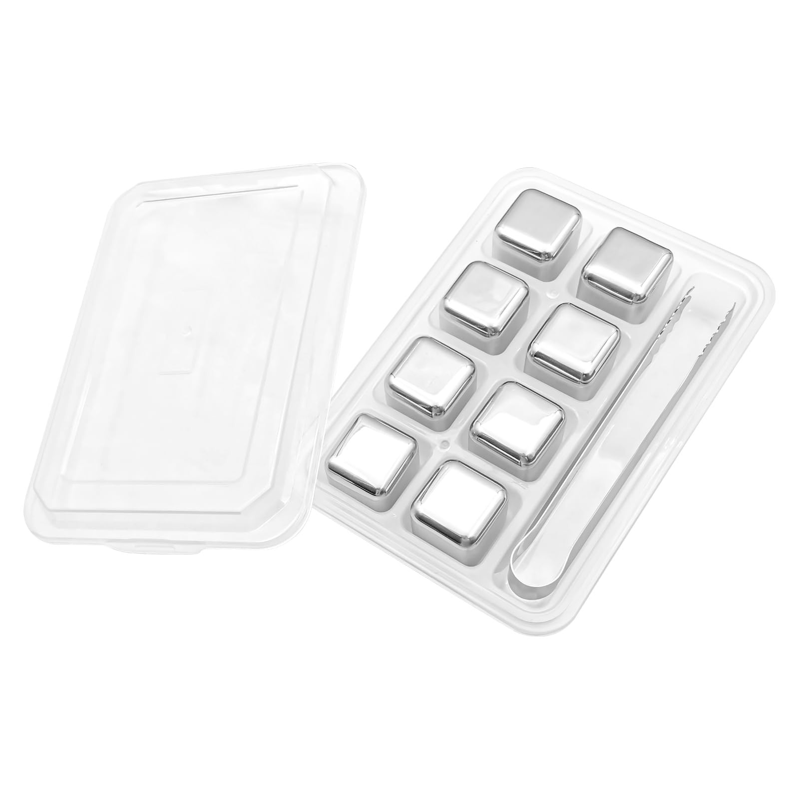 Zalaxt 8 pcs Stainless Steel Ice Cubes for Drinks, Reusable 1.02, 8 PCS