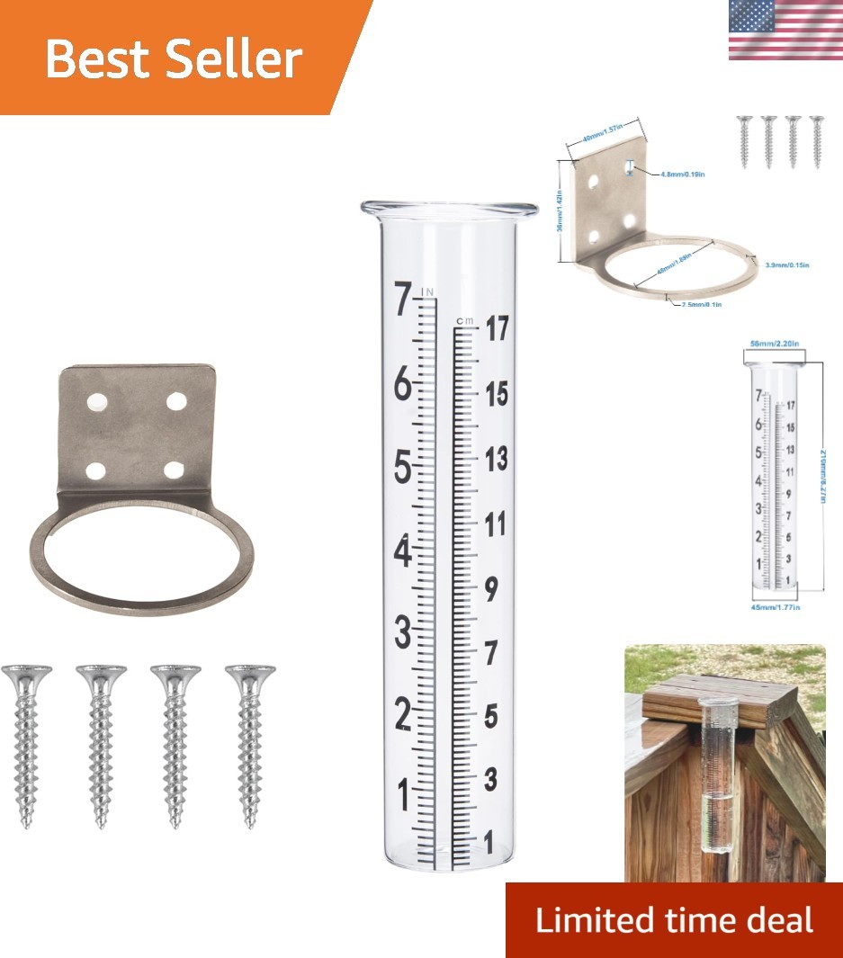 Compact 7-Inch Capacity Rain Gauge with Stable Design for All Weather Conditions