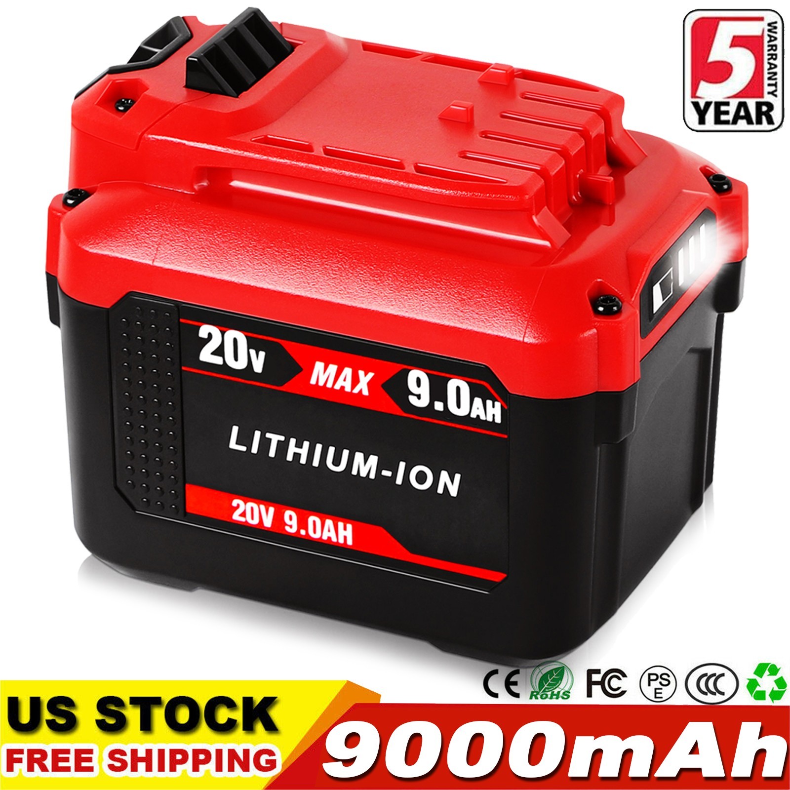 9000mAh For Craftsman V20 High Capacity Lithium Ion Battery 20V CMCB204 CMCB205