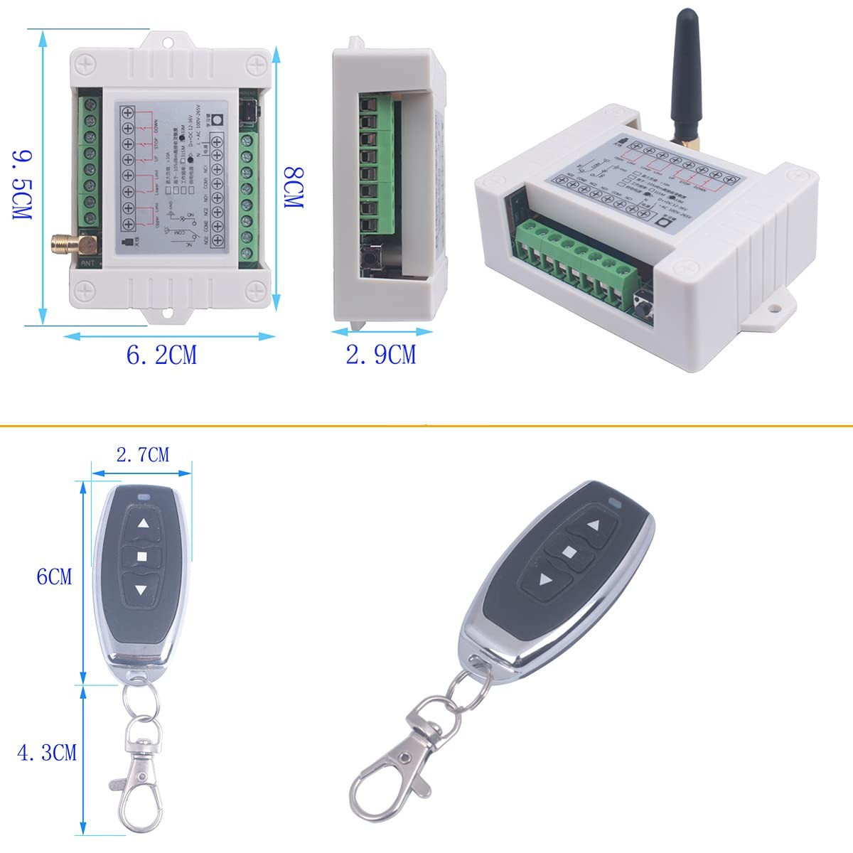 12V 24V 36V 2CH Universal Garage Door Remote Switch 433Mhz 2X Control 433MHz