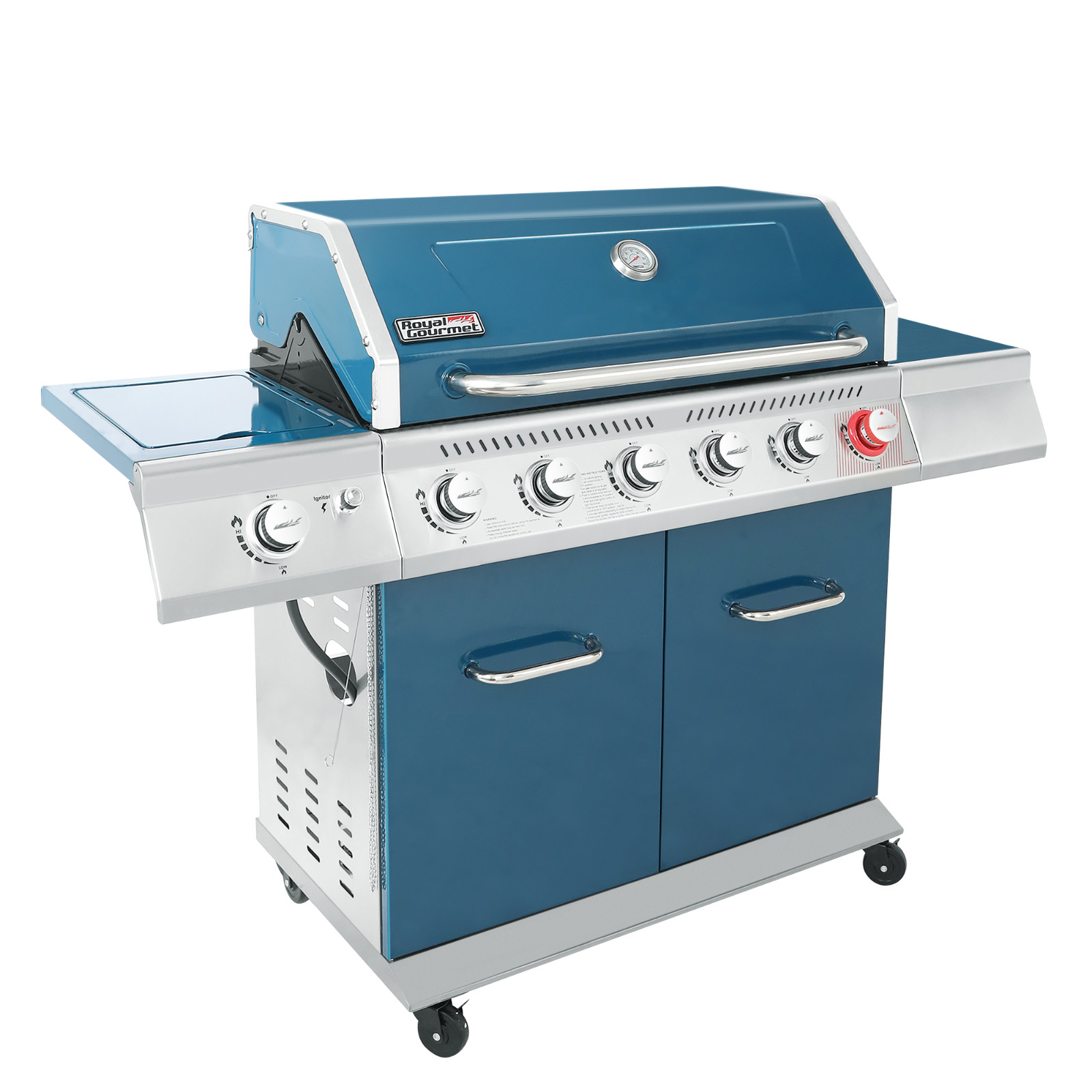 Royal Gourmet GA6402B 6-Burner BBQ Liquid Propane Gas Grill, 74,000 BTU, Blue