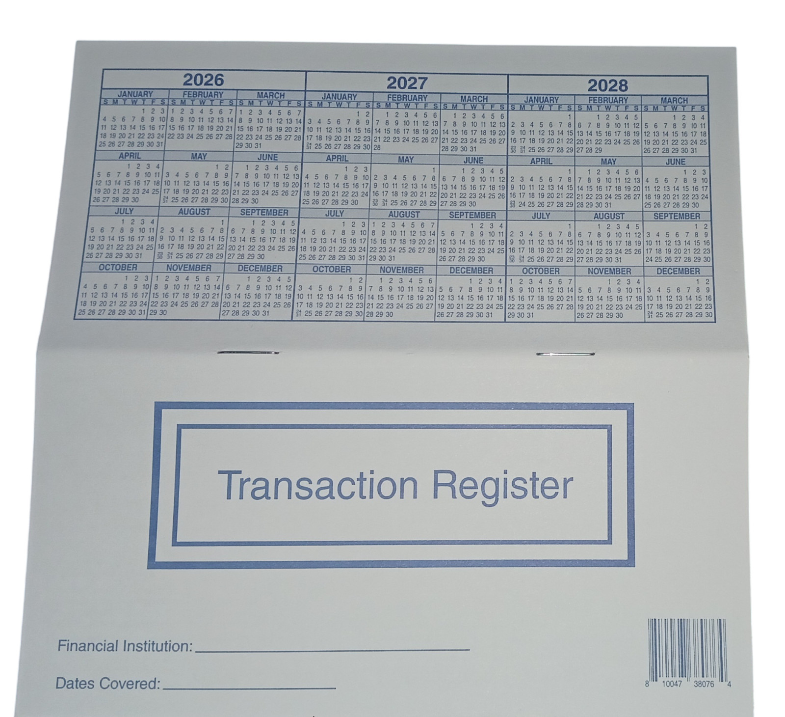 1 Checkbook Transaction Registers 2025 2026 2027 Calendar Check Book Register