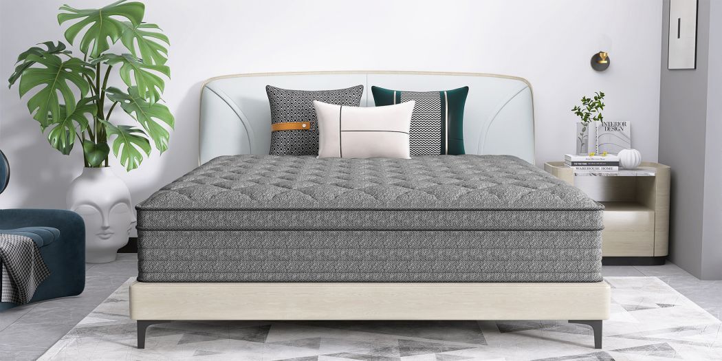 12″ 14″ Twin Full Queen King Size Mattress in a Box Memory Foam Spring Gray Bed