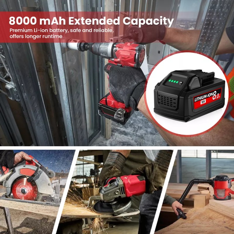 For Milwaukee For M18 18V 12.0Ah Extended Lithium 48-11-1880 Battery / Charger